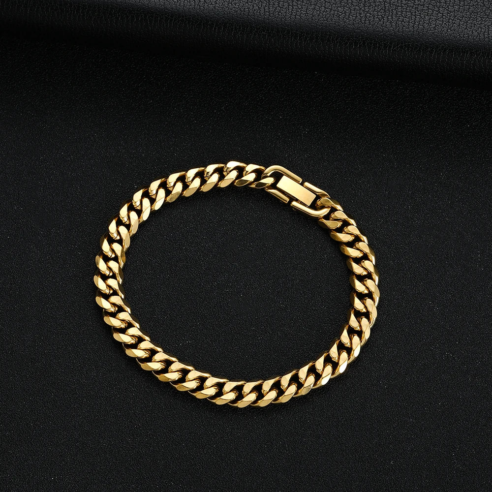 8MM RVS Cuban Chain Armband – Hip-Hop Stijl