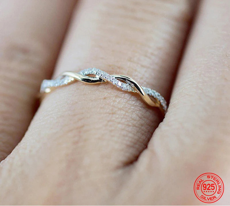 Bague torsadée en argent pour femme – Bijoux de mariage tendance