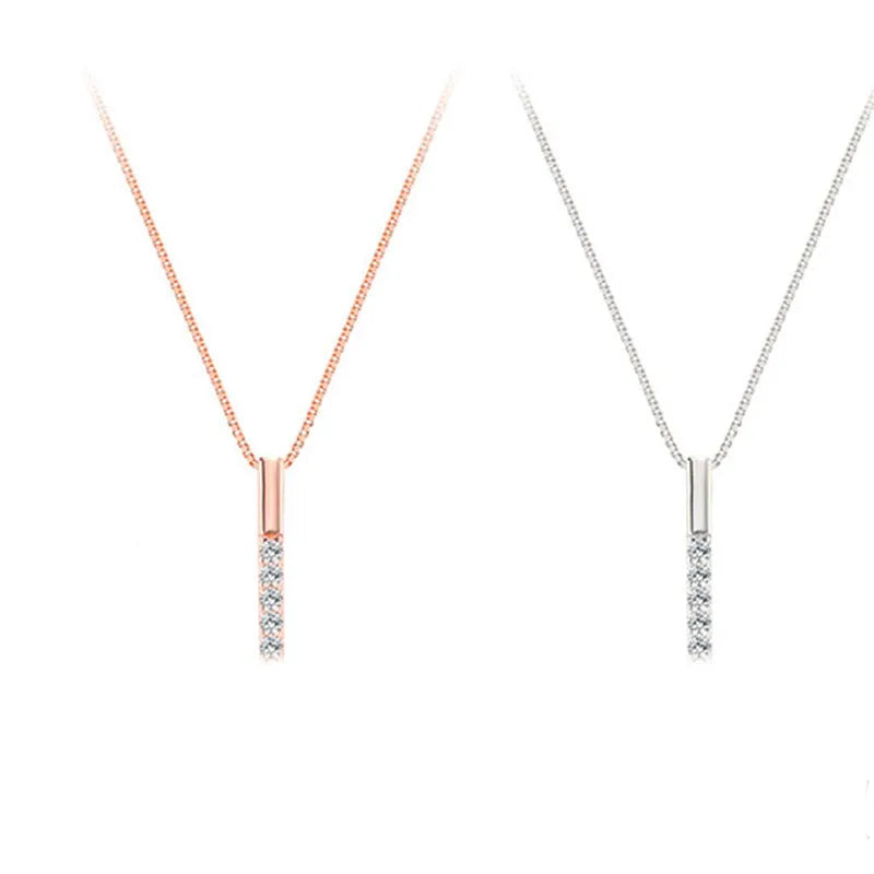 Zilveren Ketting Eenvoudige Geometrische Kubieke Zircon Ketting Shiny Exquisite Clavicle Chain Dames Mode Sieraad