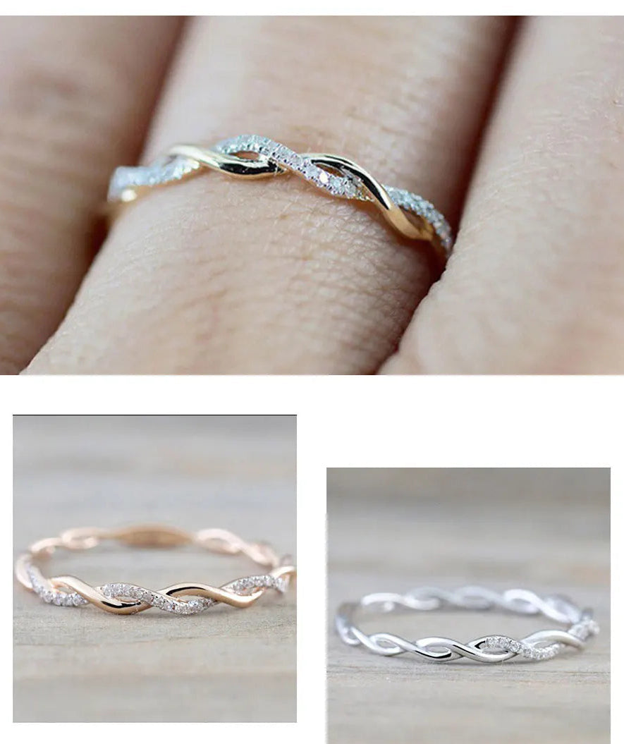 Bague torsadée en argent pour femme – Bijoux de mariage tendance