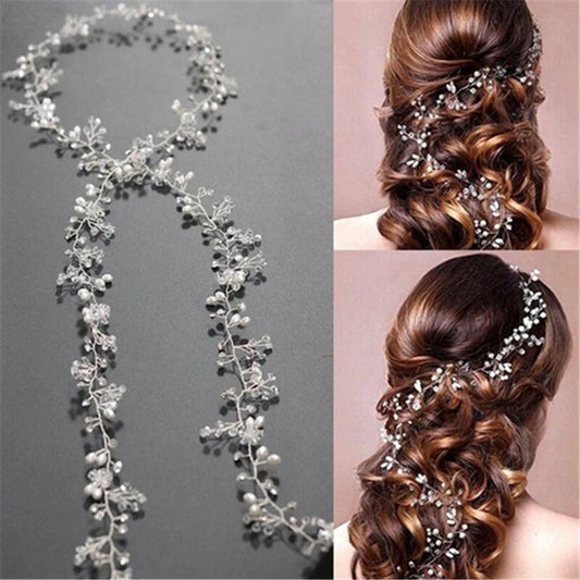 Pearl Headband &amp; Crystal Hair Accessories for Brides - Handmade Bridal Hair Accessories