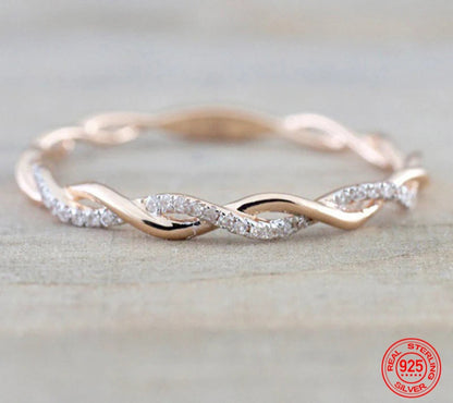 Silver Twisted Ring For Women – Fashion Wedding Jewelry