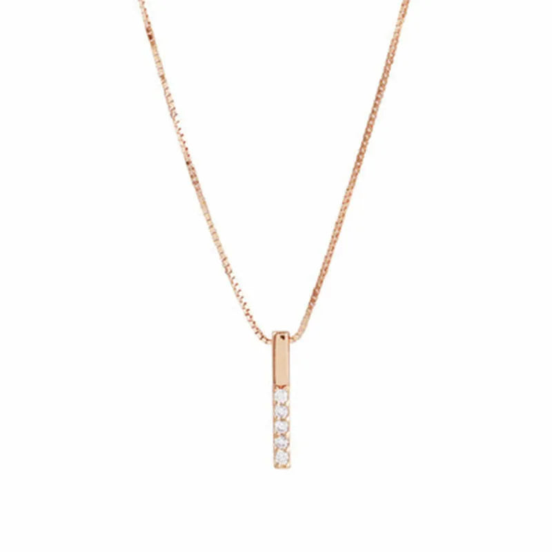 Zilveren Ketting Eenvoudige Geometrische Kubieke Zircon Ketting Shiny Exquisite Clavicle Chain Dames Mode Sieraad