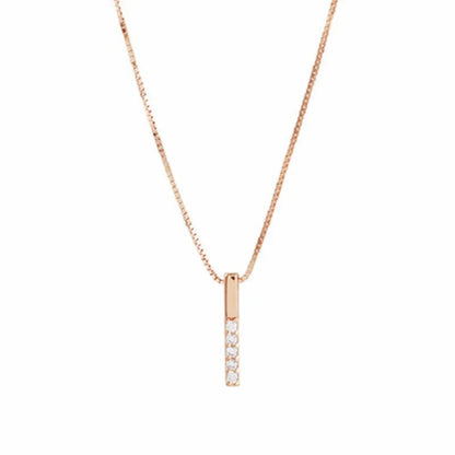 Zilveren Ketting Eenvoudige Geometrische Kubieke Zircon Ketting Shiny Exquisite Clavicle Chain Dames Mode Sieraad