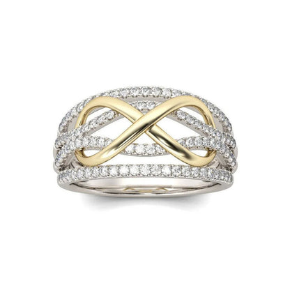 Zilveren Infinity Love Ring – Stralende Cubic Zirconia Strik Letter 8 Eeuwige Belofte Sieraad voor Vrouwen en Vriendinnen