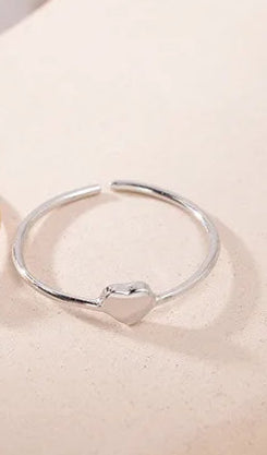 Vrouwelijke Kleine Hart Verstelbare Ring Mode Zilveren Liefdesring Schattige Gouden Kleur Belofte Bruiloftsring voor Dames