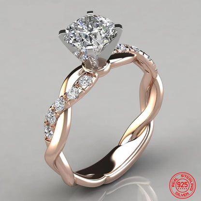 Bague en argent avec zircon cubique blanc AAA pour femme - Bijoux de mariage et cadeau de fête