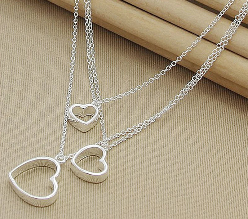 Collier pendentif trois cœurs en argent pour femme – Bijoux de mariage, de fiançailles et de fête