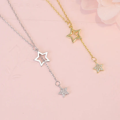 Silver Cute Shiny Star Choker – Enchanting Pendant Necklace for Women | Perfect Christmas Gift