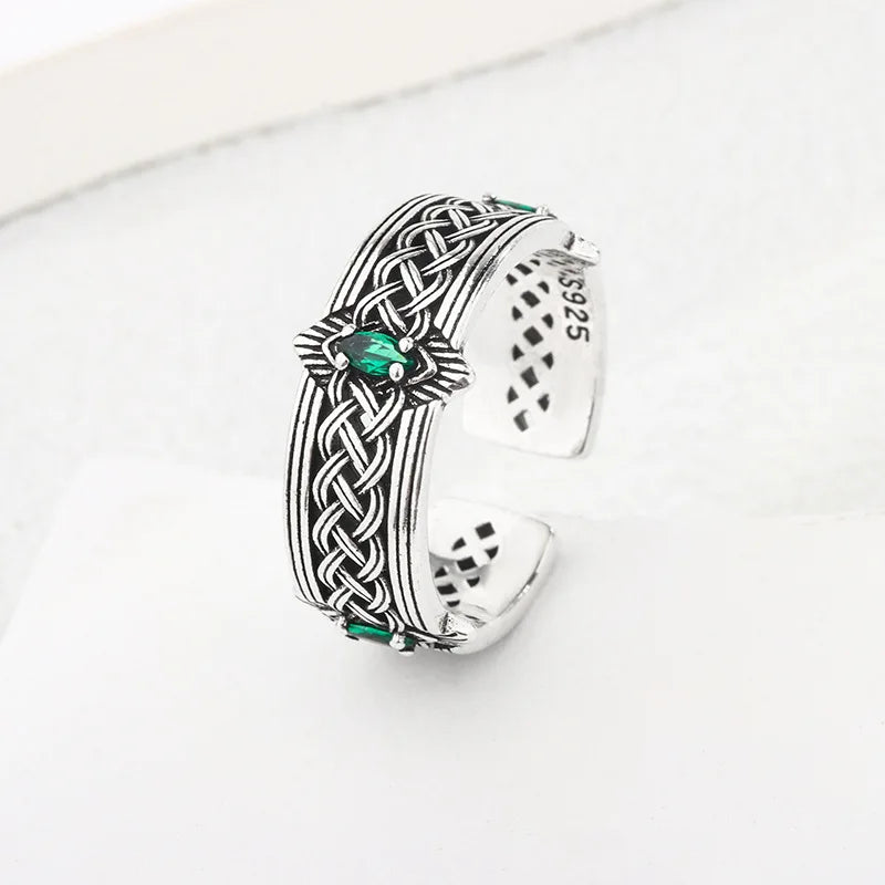 💎 Silver Retro Pattern Adjustable Ring – Adjustable Silver Cocktail Ring