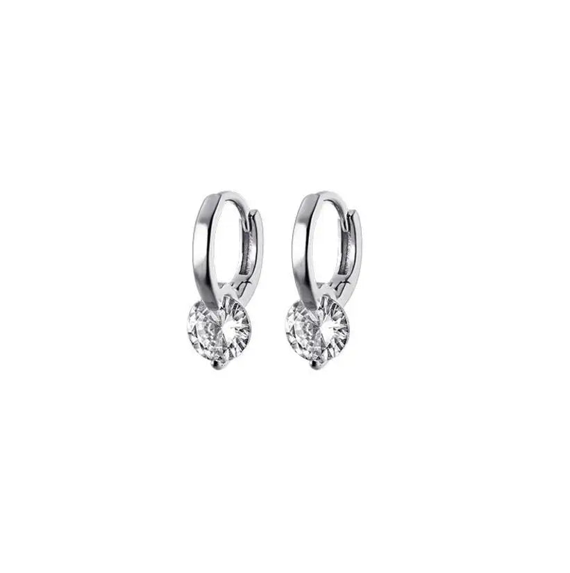 Boucles d'oreilles en argent 925 scintillantes avec moissanite de 6,5 mm et 1 ct pour femmes – Cadeau de bijoux de mariage pour amoureux