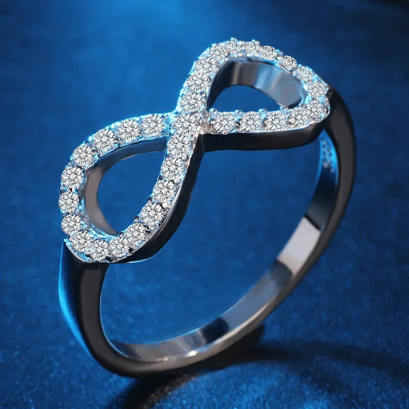 Hoge Kwaliteit Infinity Ring - Eindeloze Liefdesymbool - Zilveren Ringen voor Vrouwen