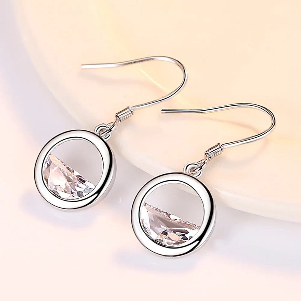 Bijoux pour femmes – Boucles d'oreilles à tige en cristal CZ transparent mignon et tendance – Cadeau pour filles, adolescentes et femmes