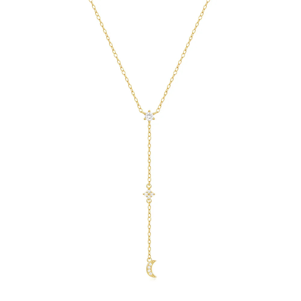 Collier en Y réglable en argent – ​​Chaîne serpent de luxe avec pendentif | Collier ras du cou élégant pour femme