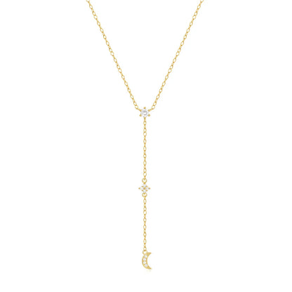 Collier en Y réglable en argent – ​​Chaîne serpent de luxe avec pendentif | Collier ras du cou élégant pour femme