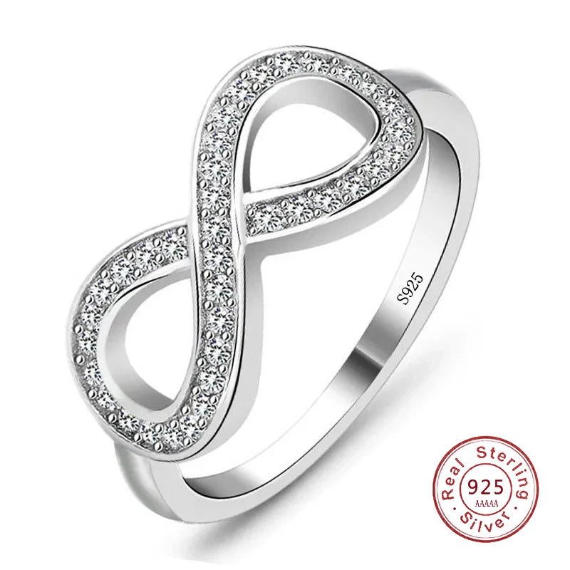 Hoge Kwaliteit Infinity Ring - Eindeloze Liefdesymbool - Zilveren Ringen voor Vrouwen