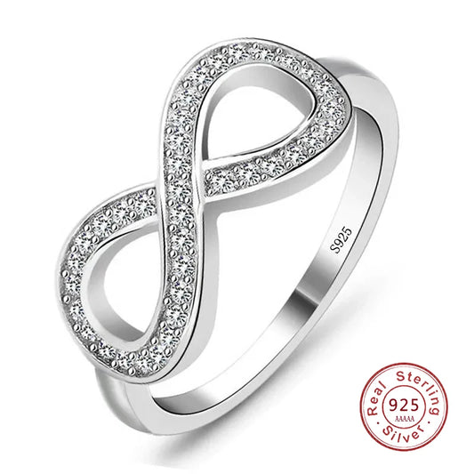 Bague Infini de Haute Qualité - Symbole d'Amour Sans Fin - Bagues en Argent pour Femmes