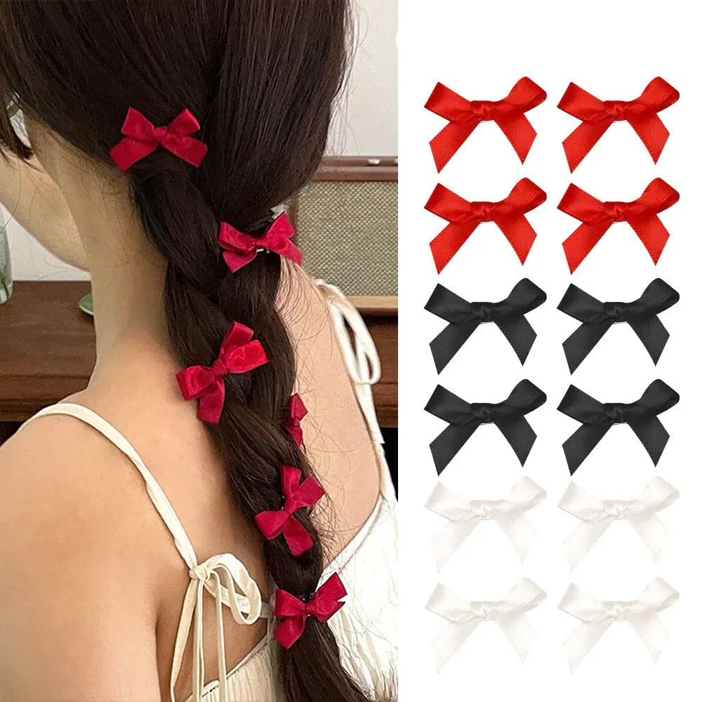 Set of 5-24 Bow Hair Clips – Cute Mini Hairpins with Ribbon