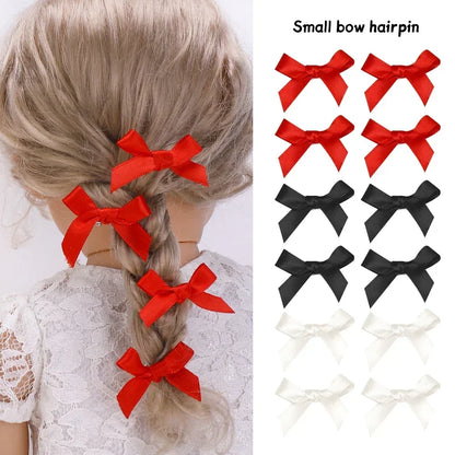 Set of 5-24 Bow Hair Clips – Cute Mini Hairpins with Ribbon