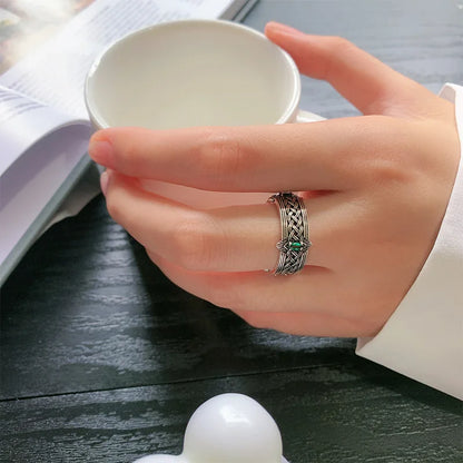 💎 Silver Retro Pattern Adjustable Ring – Adjustable Silver Cocktail Ring