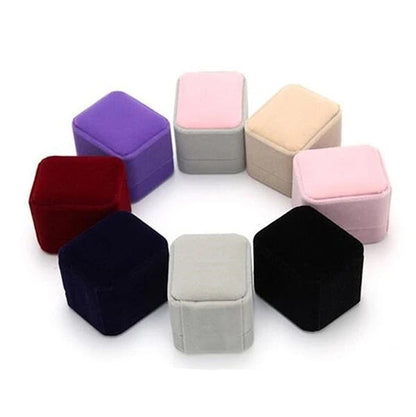 Set of 6 Velvet Ring Boxes – Available in Various Colors