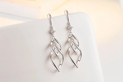 Boucles d'oreilles à franges longues exagérées creuses en cristal de zircon de haute qualité pour femmes en argent