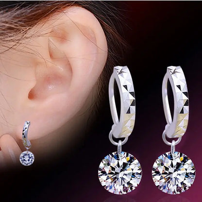 Boucles d'oreilles en argent 925 pur de haute qualité avec moissanite de 8 mm pour femmes