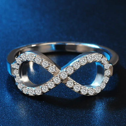 Hoge Kwaliteit Infinity Ring - Eindeloze Liefdesymbool - Zilveren Ringen voor Vrouwen