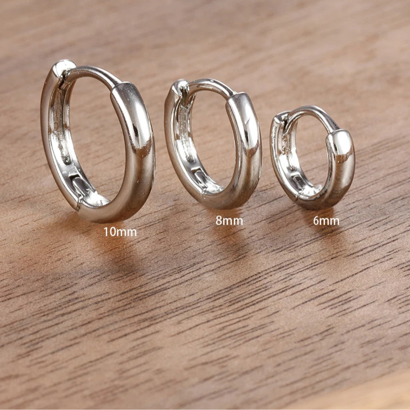 Set of 3 Stainless Steel Hoop Earrings – Minimalist Style