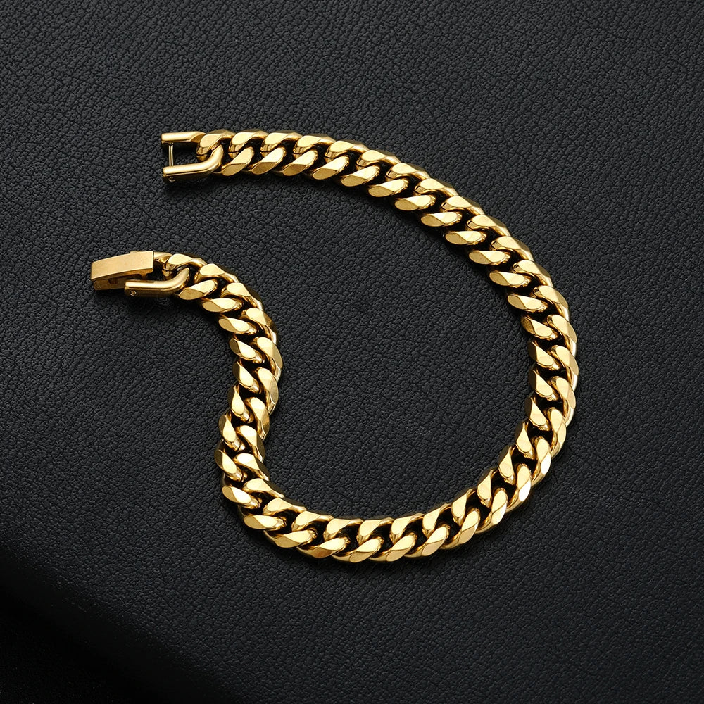 8MM RVS Cuban Chain Armband – Hip-Hop Stijl