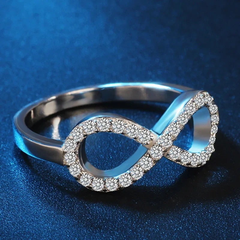 Hoge Kwaliteit Infinity Ring - Eindeloze Liefdesymbool - Zilveren Ringen voor Vrouwen