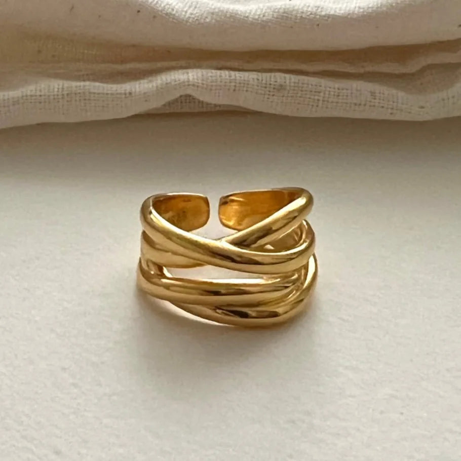 Zilveren Ringen voor Vrouwen - Fashion Geometrische Handgemaakte Irreguliere Ring voor Feestdagen en Kerstcadeau