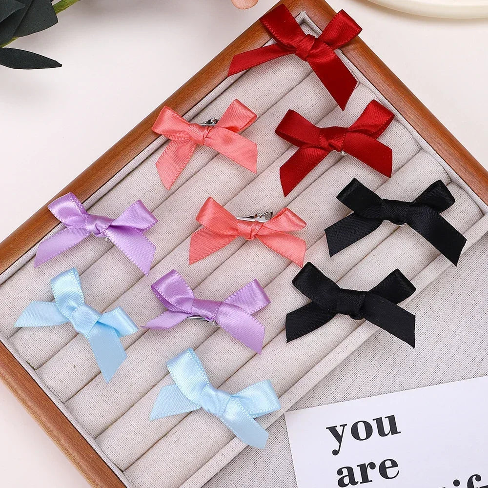 Set of 5-24 Bow Hair Clips – Cute Mini Hairpins with Ribbon