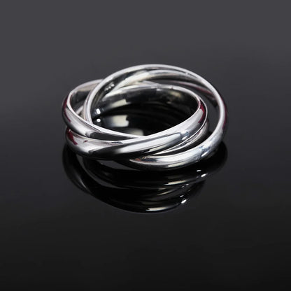 Silver Three Round Women Rings Fine Jewelry Wholesale Trending Products GaaBou Jewelry