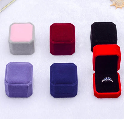 Set of 6 Velvet Ring Boxes – Available in Various Colors