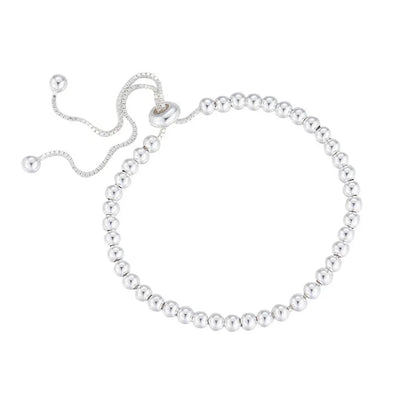 Bracelet en argent massif pour femme et homme – Bracelet en perles géométriques fait main 