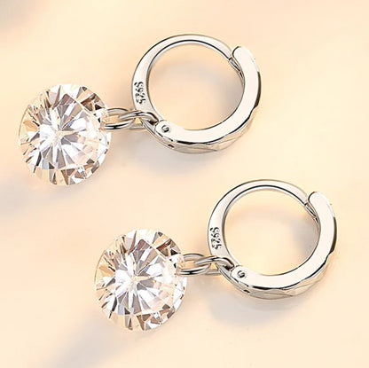 Boucles d'oreilles en argent 925 pur de haute qualité avec moissanite de 8 mm pour femmes