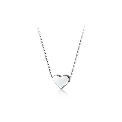 Silver Heart or Star Pendant Necklace Simple Charm Clavicle Necklace for Women Jewelry Gift 