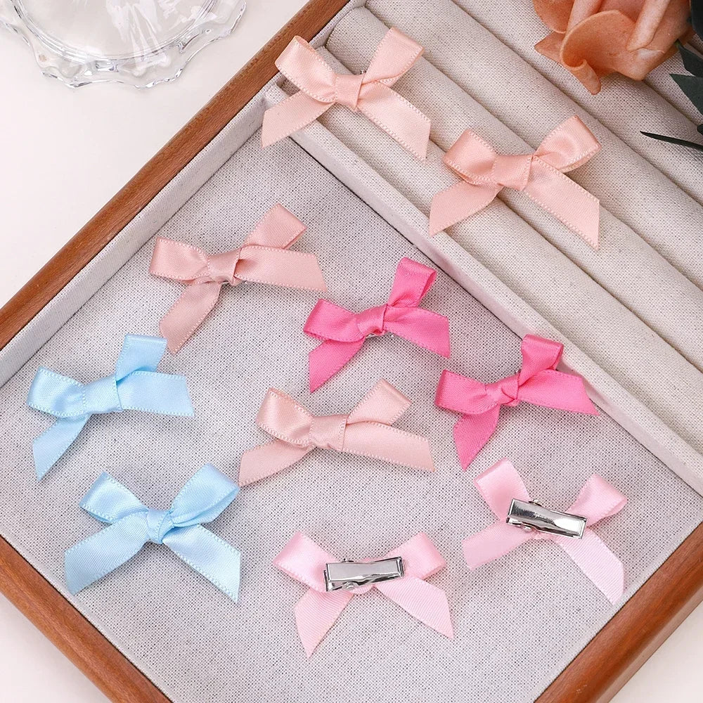 Set of 5-24 Bow Hair Clips – Cute Mini Hairpins with Ribbon