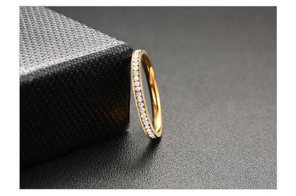 ✨ Vnox 2mm Gold-Colored Stainless Steel Ring with Bling Zircon – Elegant and Trendy 💎