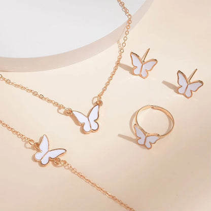 5 Piece Insect Butterfly Jewelry Set – Necklace, Bracelet, Earrings and Ring