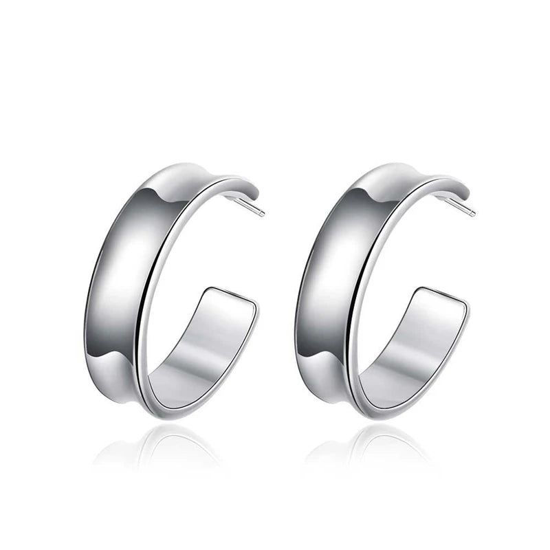 Silver Classic 23mm Smooth Hoop Earring for Women - Gift for Christmas, Party, Wedding - Top Selling Fashion Jewelry Product Description: