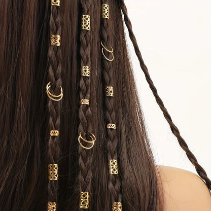 Set van 80 Holle Haarringen – Metalen Haarmanchetten voor Vlechten, Dreadlocks en Haarstyling