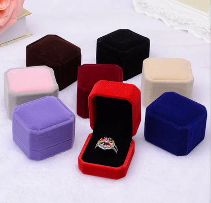 Set of 6 Velvet Ring Boxes – Available in Various Colors