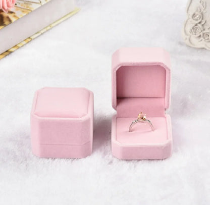 Set of 6 Velvet Ring Boxes – Available in Various Colors