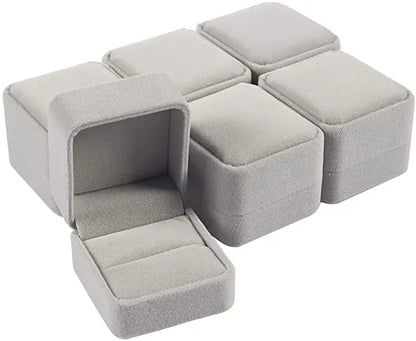 Set of 6 Velvet Ring Boxes – Available in Various Colors