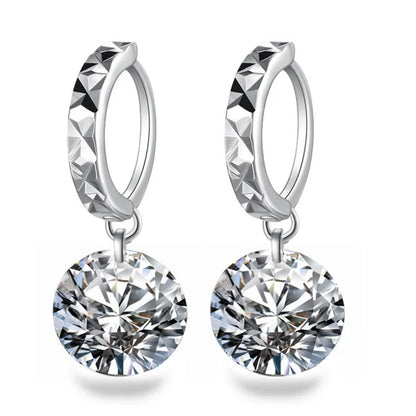 Boucles d'oreilles en argent 925 pur de haute qualité avec moissanite de 8 mm pour femmes