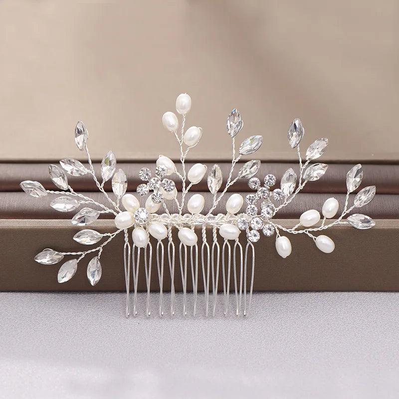 Peigne à cheveux en cristal - Accessoire pour cheveux de mariée fait à la main pour femme