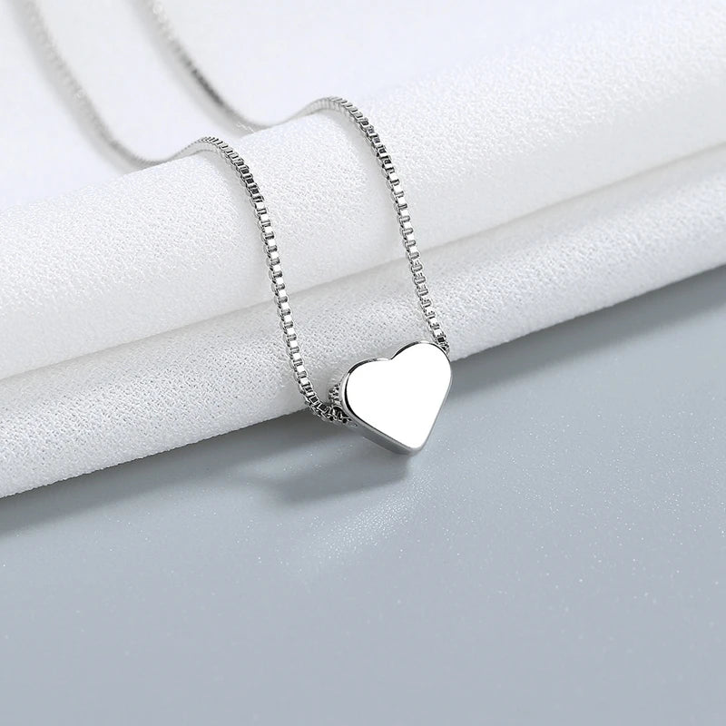 Collier pendentif coeur ou étoile en argent collier clavicule à breloque simple pour femme bijoux cadeau 