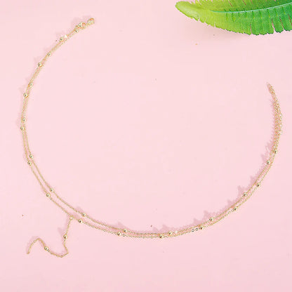 Nieuwe Trendy Zilveren Dubbele Laag Kraal Ketting met Lange Hanger en Kwastje voor Vrouwen - Fijn Juwelen Accessoires Cadeau